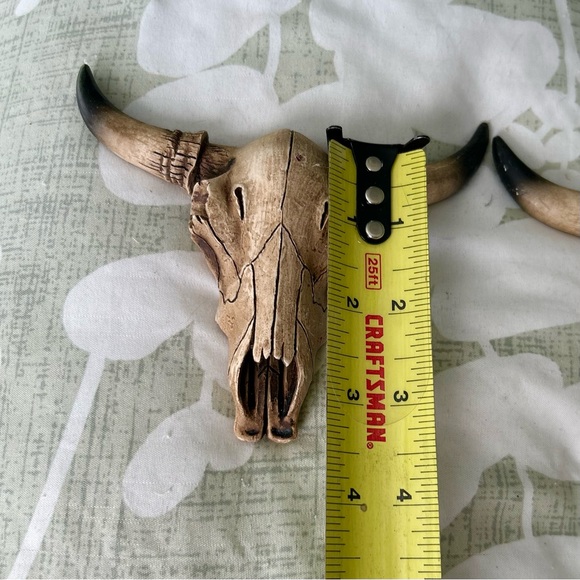 Rustic Cottagecore Animal Faux Skull Skeleton Textured Wall Farm Decor Art x2 - Picture 7 of 10